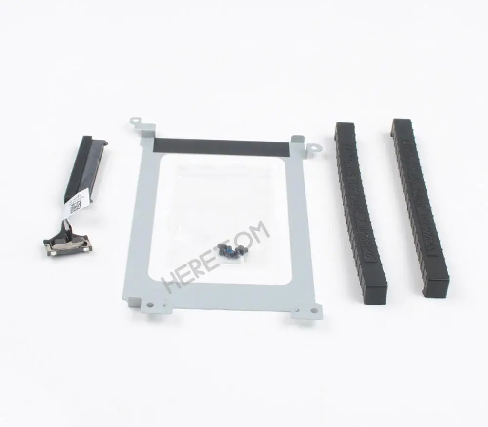 For Dell XPS 15 9550 M5510 9560 M5520 Hard Drive Connector Cable XDYGX +3FDY3 HDD Bracket Caddy  +Rubber Rail