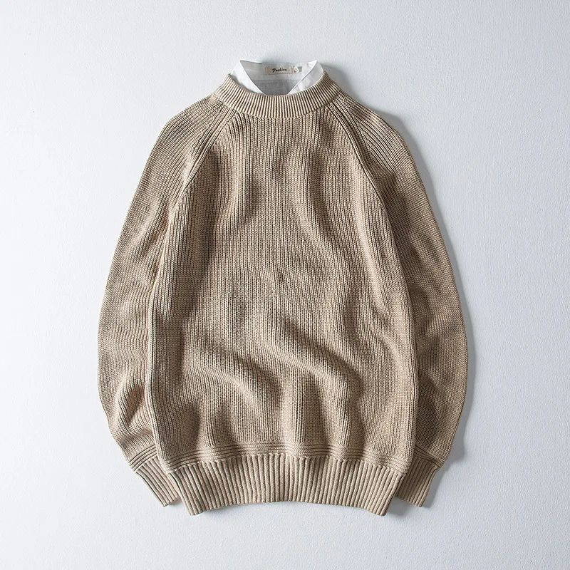 

181206 New Spring Fall Men Knit Sweater O-Neck Simple Solid Color Handsome Youth Popular Casual Japan Style Harajuku Knitwear