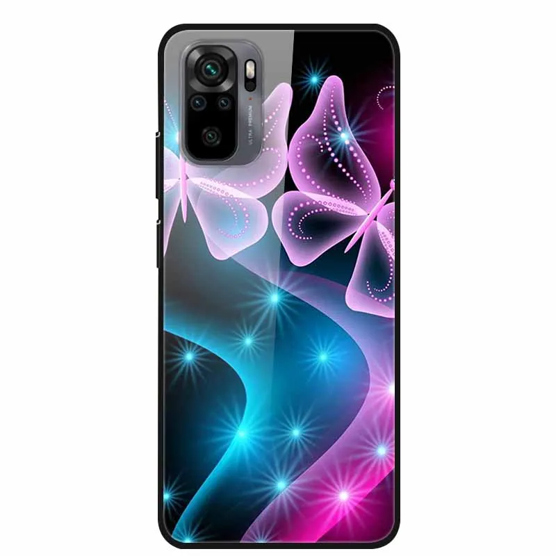 Tempered Glass Case for Redmi Note 10 Pro Cover Hard Case for Xiaomi Redmi Note10 5G Phone Case Note10 Pro Fundas TPU Bumper