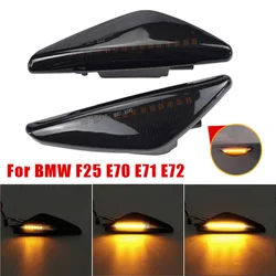 LED Dynamic Side Marker Turn Signal Blinker Flowing Water Blinker Flashing Light For BMW X3 F25 X5 E70 X6 E71 E72 2007-2014