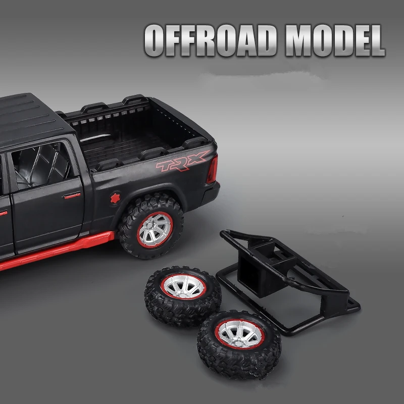 1:32 Dodge RAM TRX Pickup Alloy Car Model Diecasts Toy Off-road Vehicles Car Model Sound and Light Simulation Childrens Toy Gift