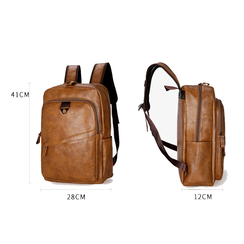 Imagem -03 - Mochila Impermeável de Couro pu para Homens Bolsa de Viagem Grande Capacidade Mochilas Portáteis Masculinas Moda Adolescente Luxo 2023