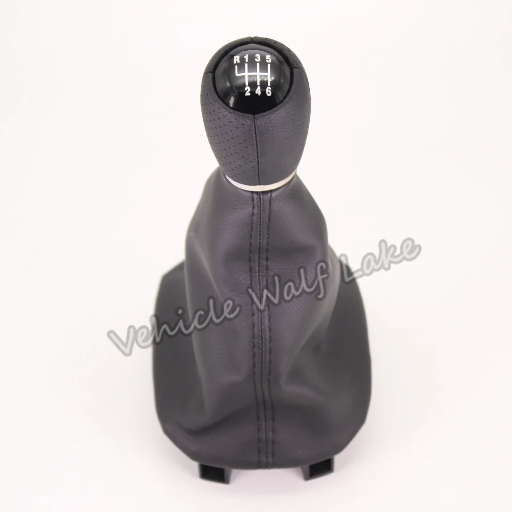 Car-styling 5 Speed  6 Speed Gear Stick Shift Knob Lever Leather Boot 12 mm Hole For Seat Leon 2002 2003 2004 2005