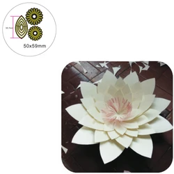 3D Lotus Flowers Metal Cutting Dies DIY Scrapbooking Craft Paper Cards Album Decor Making Template Die Cut  2021