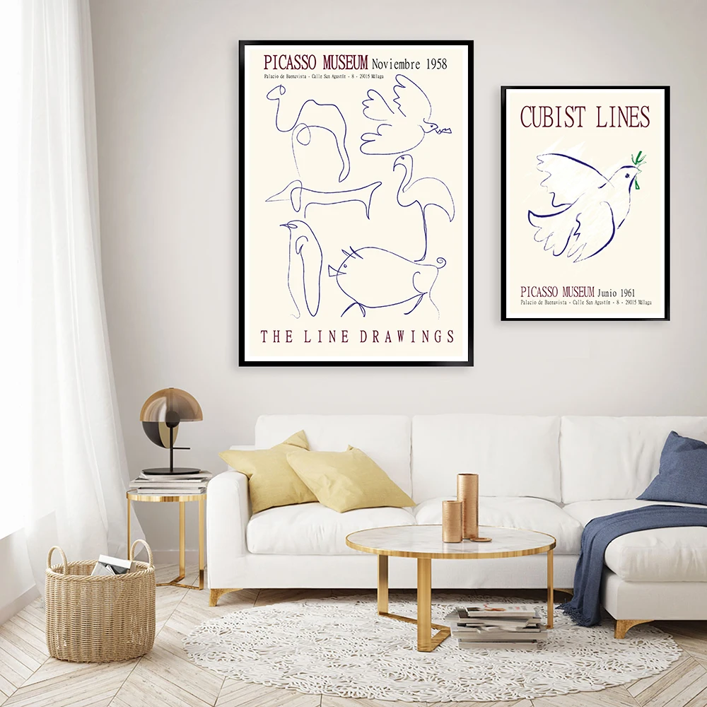Medieval Vintage Prints By Pablo Picasso, Modern Stereo Art Gallery Exhibition Posters, Animal Abstract Home Decor Paintings