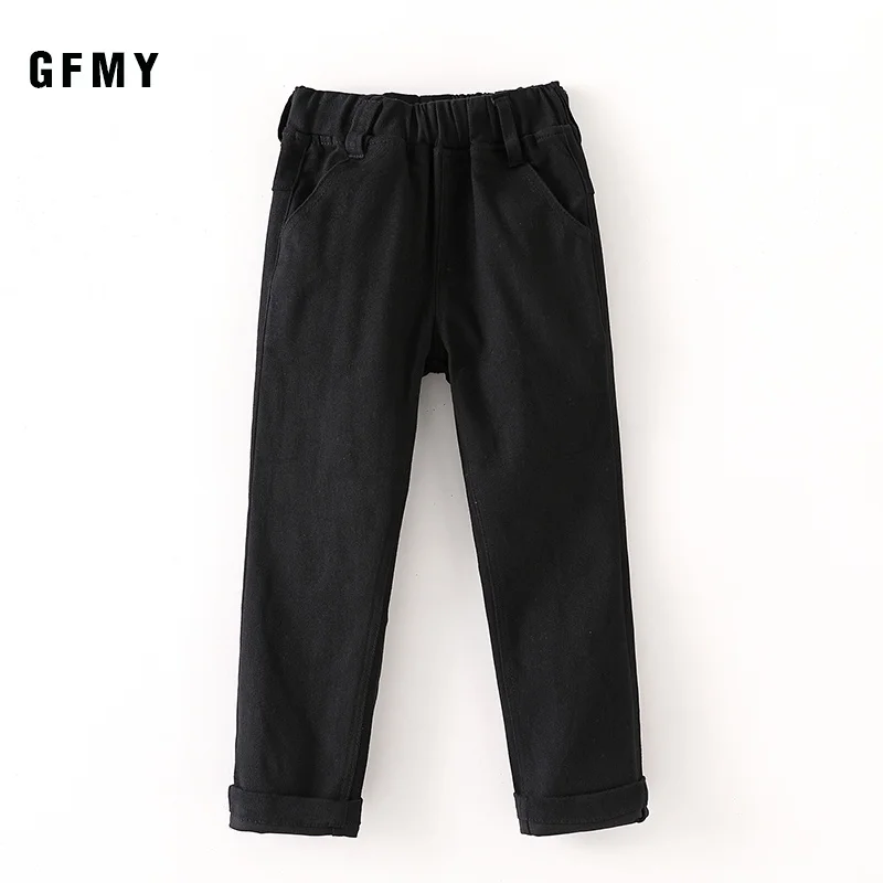 GFMY 2019 Autumn  Winter Sweatpants New Casual Pocket Solid Black Khaki Long Boys Pants Childrens pants worn at school