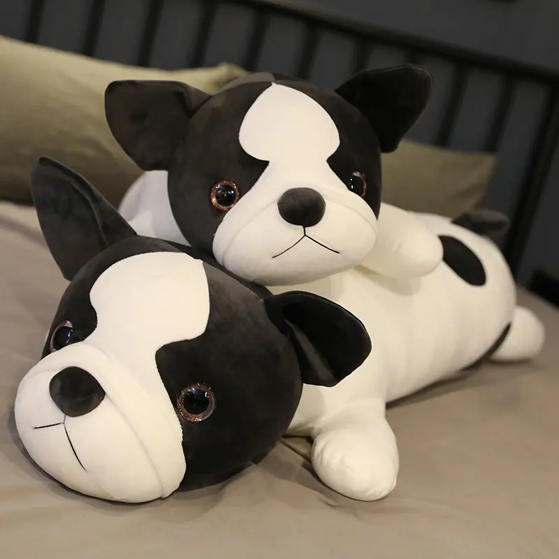 80-120cm Lying Bulldog Plush Toys Stuffed Cute Dog Puppy Animal Doll Soft Long Sleep Pillow Cushion BirthdayGift