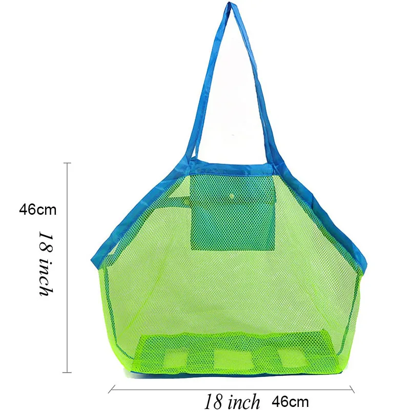 New Bath Toys Children Beach Mesh Toys Storage Net Bag Kids Folding Sand Away Net Tote Outdoor Summer Gifts