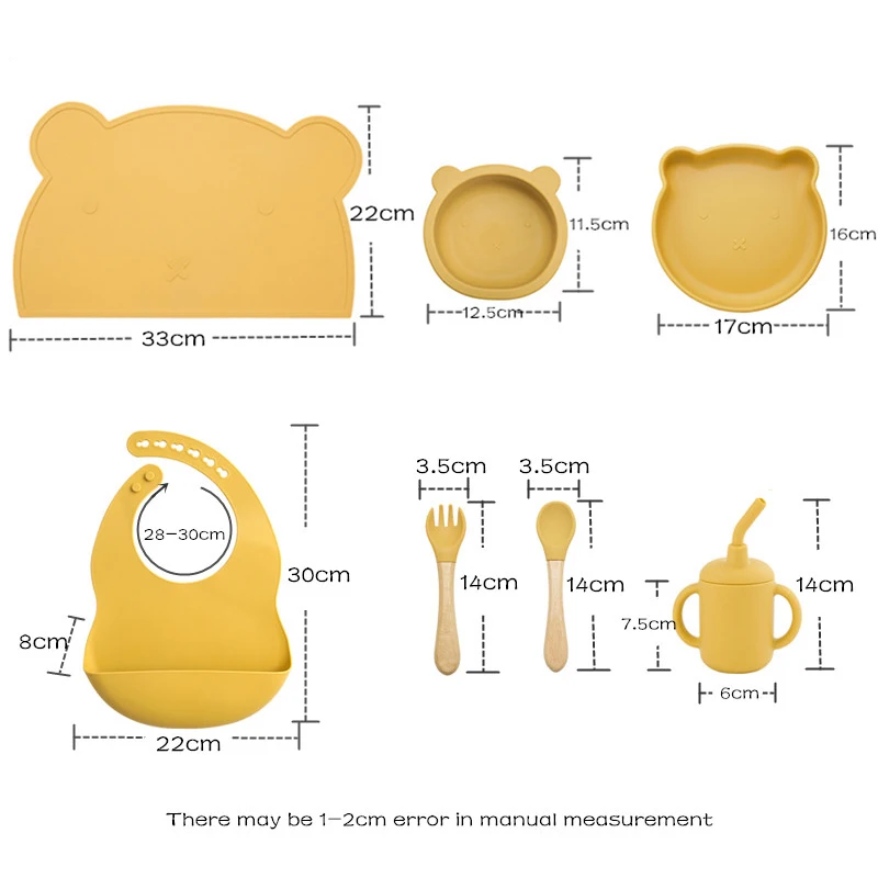 Bebê silicone panelas auto-alimentação impresso à prova dfor água bib para crianças sólido conjunto de placa de alimentos pratos de sucção