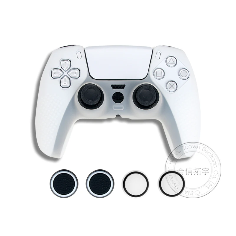 HOTHINK 1 مجموعة غطاء من السيليكون مع أغطية الإبهام لوحدة تحكم PS5 المضادة للانزلاق جزيئات محدبة غطاء مقبض ل بلاي ستيشن 5 DualSense