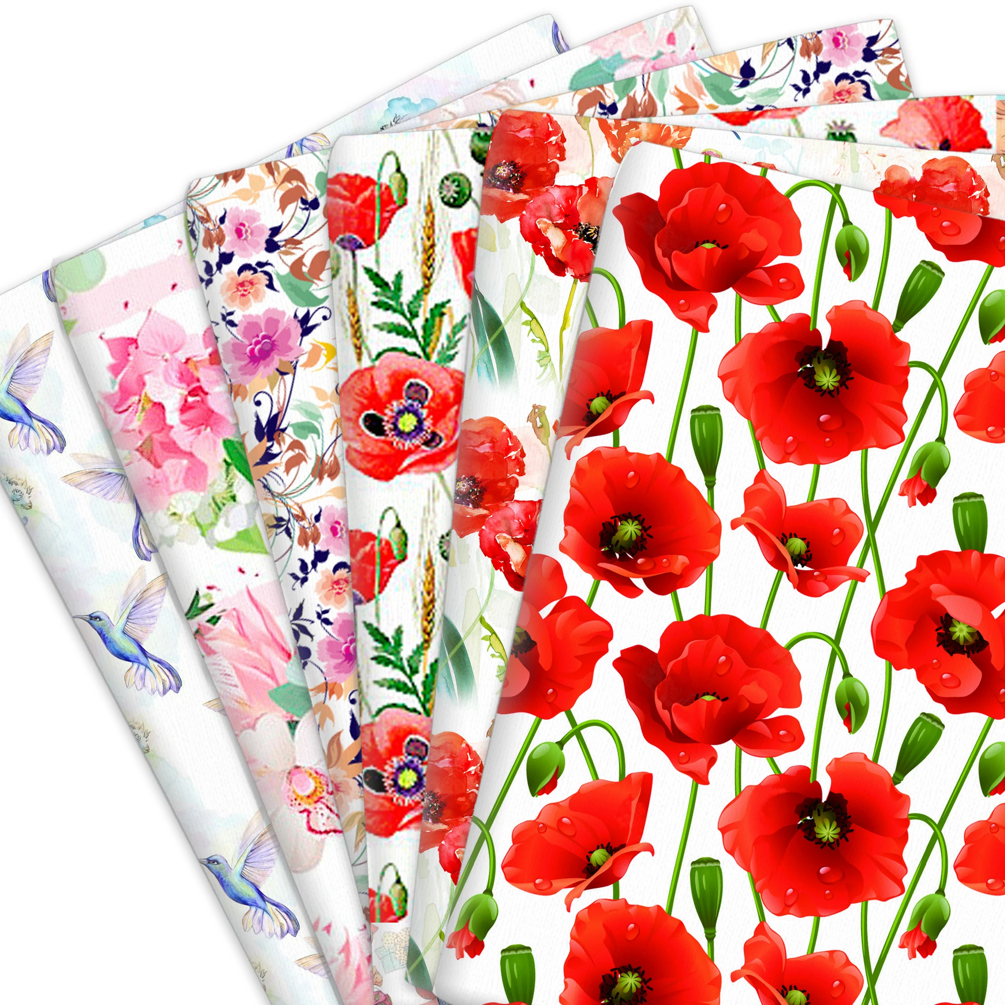 50*145cm Flower Floral Plant 100% Pure Or Polyester Cotton Or Satin Sewing Patchwork Quilt Material Fabric Needlework Cloth