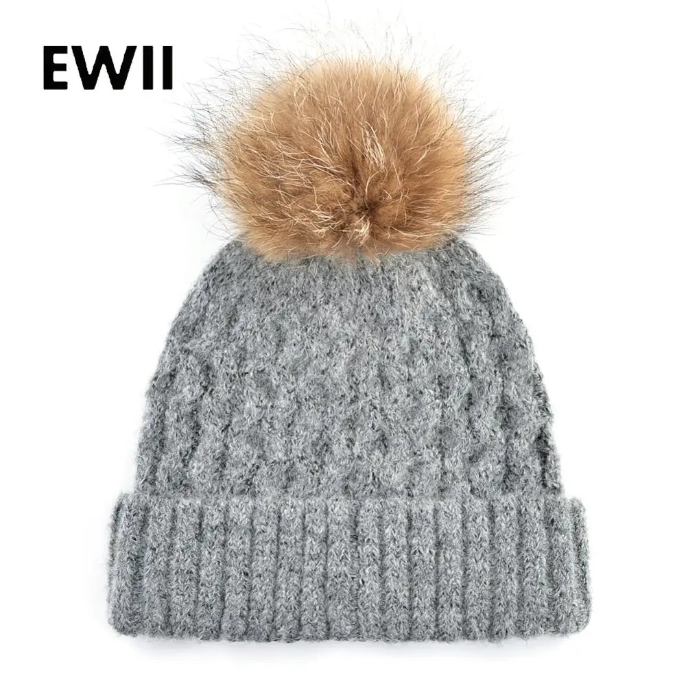 

Pompom beanie hats women winter cap beanies for ladies knitted wool hat skullies women warm fashion caps chapeau femme