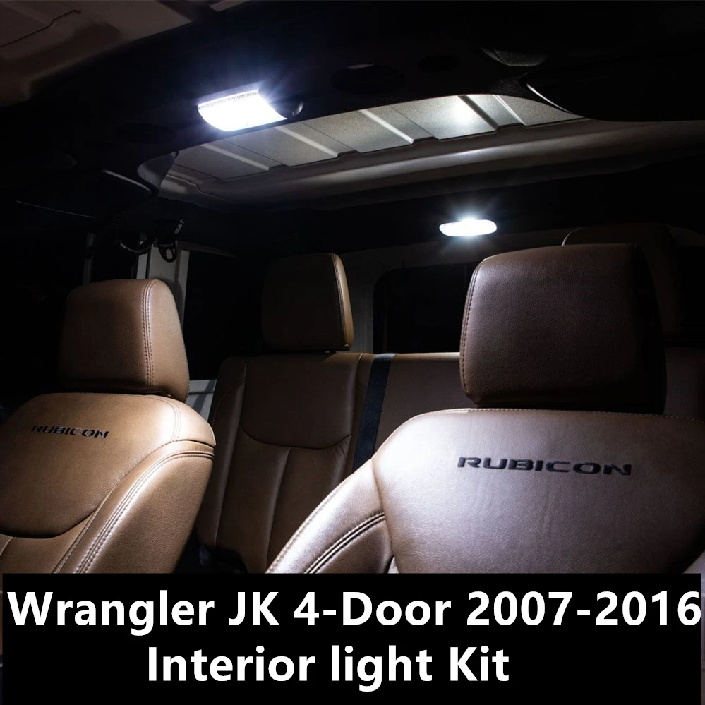 Shinman 4X Error Free LED Interior Light Kit Package For Jeep Wrangler JK 4-Door 2007-2016 Map Dome  license led