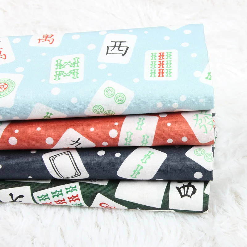 Half Yard Plain Cotton Fabric Digital Mahjong Sky Stars Print For Handmade DIY Bag Garment Shirt Sewing Cloth 100% Cotton CR-678