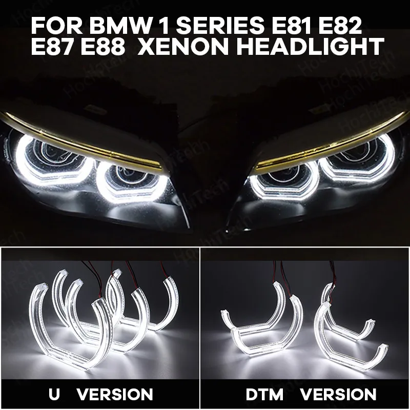 

Day light LED Angel Eyes kit Cut Style Halo ring DTM U Shape Light For BMW 1 Series E81 E82 E87 E88 2004-2012 XENON HEADLIGHT