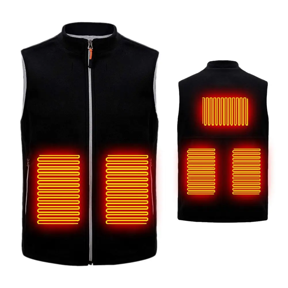 Heated Vest For Men Adjustable Heated Vest Jacket Clothes Washable Warm Vest USB Heating Coat With 5 Heating Sheets Power Ba