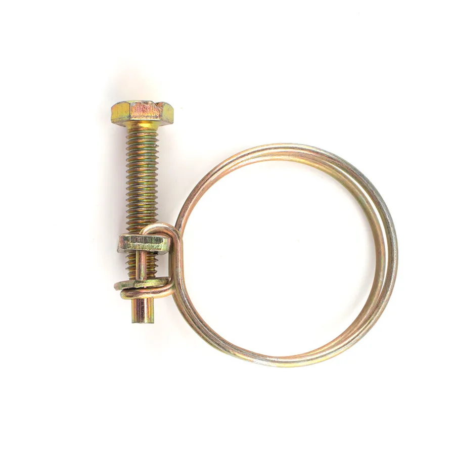 40pcs/box Universal Adjustable Dual Wire Hose Clamp Pipe Clip Screw Bolt Tight Fitting 4