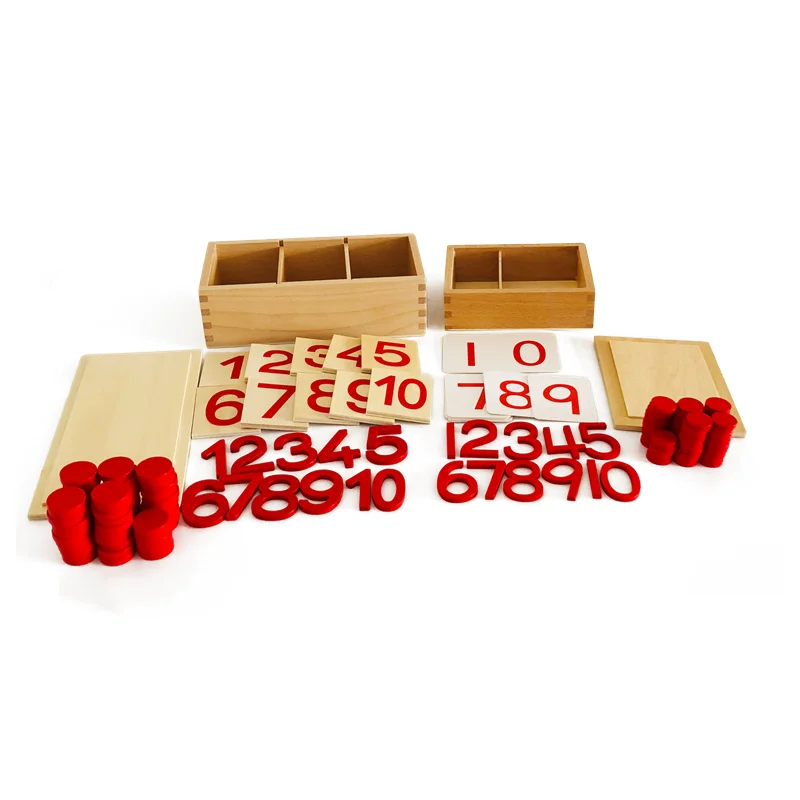 Montessori Anzahl Zähler/Figur und Karten 1-10 Kinder Lernen Ressourcen Frühen Kindheit Bildung Math Spielzeug Lehrmittel