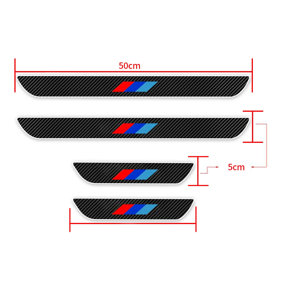 For BMW 3 series 2009 - 2013 E92 E93 318i 320i 325i 328i 330i 335i 320d 325d Carbon Fiber Door Sill Sticker Car door sill 4D M