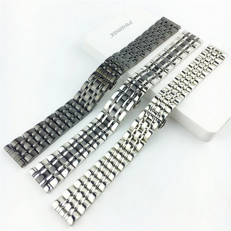 12 14 15 16 17 18 19 20 21 22 23 24mm Watch Band Solid Stainless Steel Watch Strap Butterfly Buckle Replacement Metal Bracelet