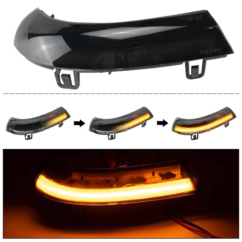 2PC Car LED Lights Rearview Mirror Indicator Blinker Repeater Light For VW Golf GTI 5 Passat 5.5 6 Dynamic Turn Signal Lamp