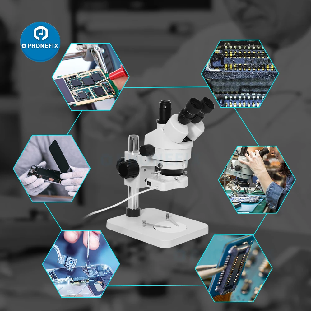 7X - 45X Zoom Trinocular Stereo Microscope confocal Soldering microscopio Industrial magnifying glass with Table Pillar Stand