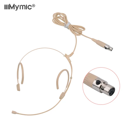 Versión actualizada condensador Electret auriculares micrófono doble oreja colgante 4 pines XLR TA4F para Shure Body Pack Cable grueso