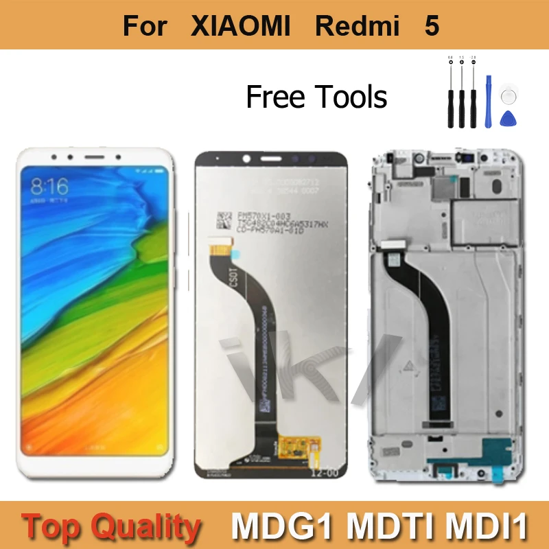 

5.7"For Xiaomi Redmi 5 Panel LCD Digitizer Parts Replacement MDG1 MDTI MDI1 Display Full Touch Screen Repair Assembly With Frame