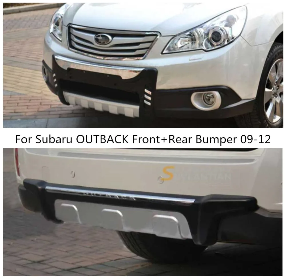 ABS Front +Rear Bumper Protector Guard Skid Plate Fit For 09-12 Subaru OUTBACK 2009 2010 2011 2012