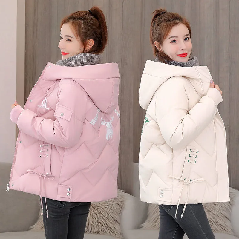 2020 New Women Parkas Winter Coat Hooded Thicken Warm Down Cotton Jacket Loose Parka Cotton Padded Jacket Outwear Plus Size 1022