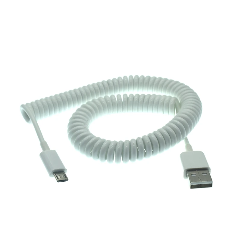 3M/10FT Micro Usb Spring Coiled Cable Extension Portable Retractable Usb Data Charger Cables For Mobile Phone Cord Coiled Cabo