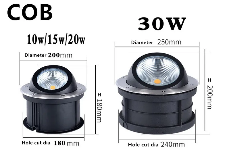 Imagem -05 - Lâmpada Subterrânea 9w 12w 15w 18w 10w 20w e 30w Ângulo Oblíquo Ip67