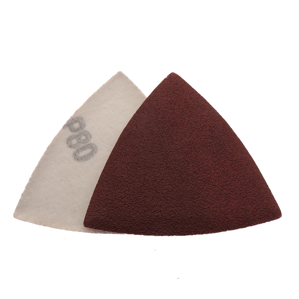 80mm 삼각형 사포 100pcs 후크 루프 사포 디스크, 델타 샌더 그릿 40-1000 샌딩용 연마 도구