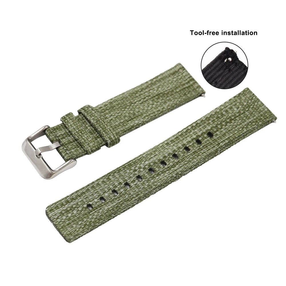 Nylon Denim Quick Release Braided Strap 18mm 20mm 22mm For Amazfit Watch For Huawei Watch2 Pro For Samsung Gera S3 S2 UTHAI G07