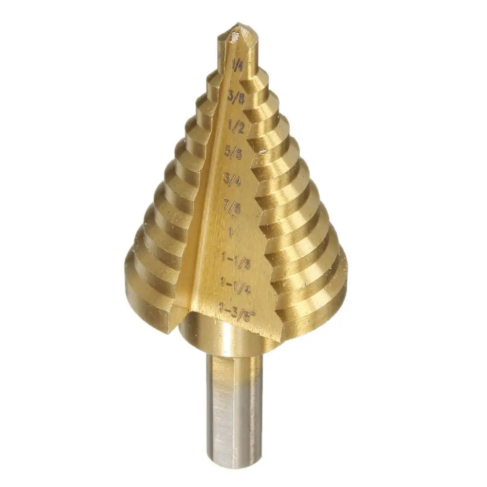 ROLKETU 1/4 'ถึง1-3/8' ไทเทเนียม10ขั้นตอนเจาะBit HSS Cobalt Unibitเครื่องมือสำหรับแผ่นโลหะ