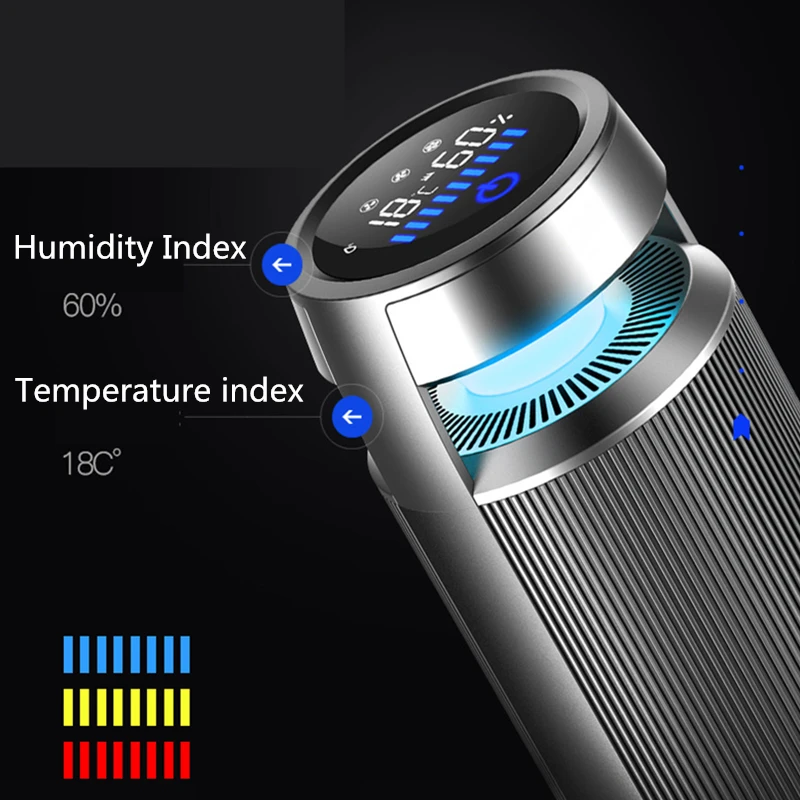 360° Air purifier aluminum alloy anion vehicle-mounted air purifier Air monitoring car to remove odor formaldehyde