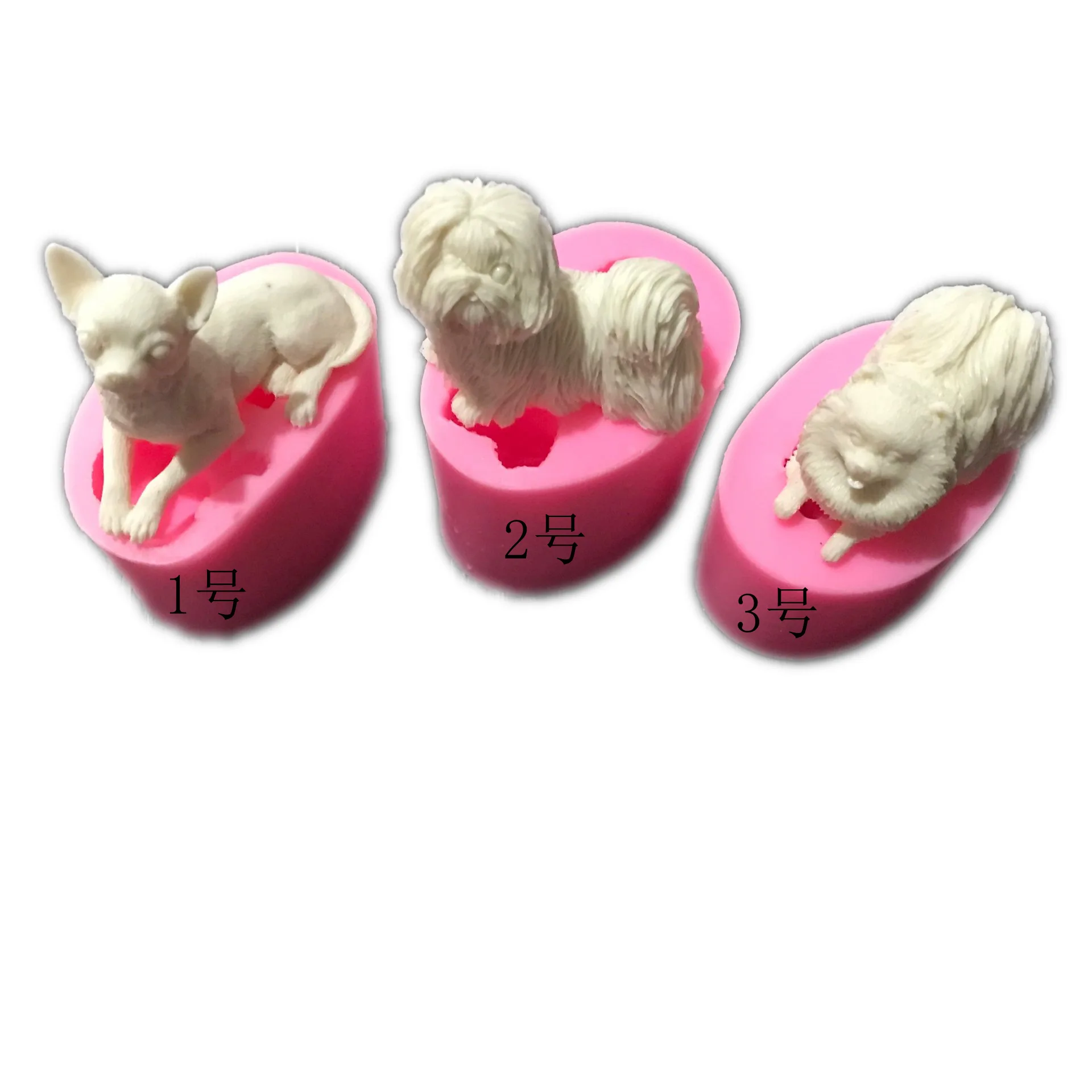 New Design Dog Shape Silicone Molds Chihuahua Pomeranian Dog 3D Fondant Cake Decorating Tools Chocolate Ceramic Clay Mould K508