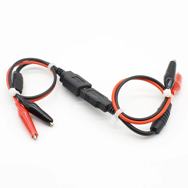 1pair USB Alligator clips Crocodile wire Male/female to USB tester Detector DC Voltage meter ammeter capacity power meter