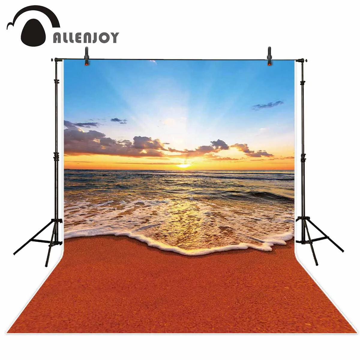 Allenjoy photophone backgrounds Summer sky sunset sea beach backdrops Natural scenery sand photography photo studio fabric vinyl