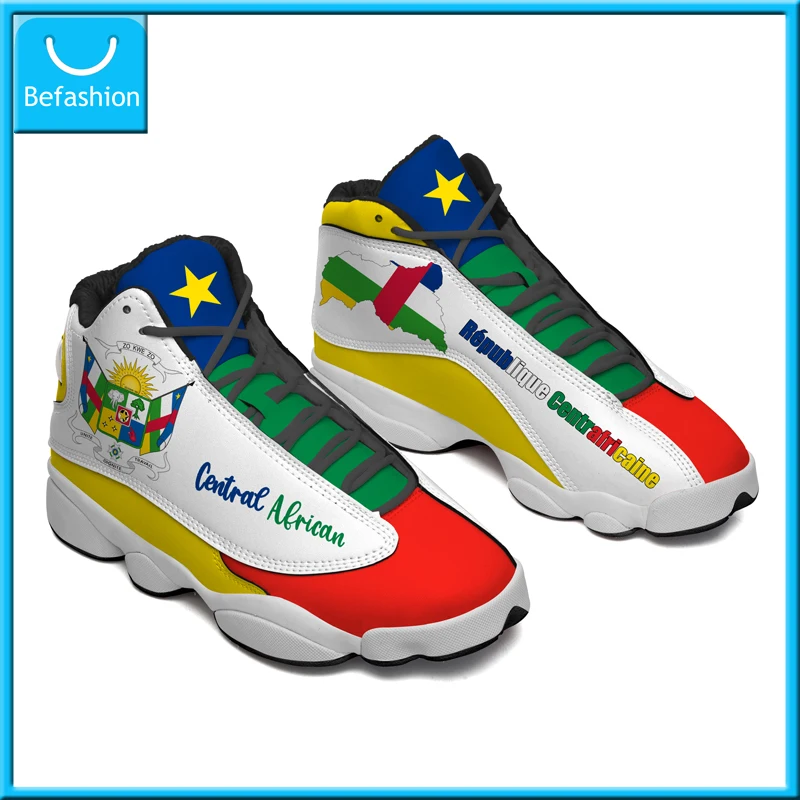 Dropshipping Print On Demand Central African Flag Custom Print POD Basketball Sneaker Shoes Free Shipping