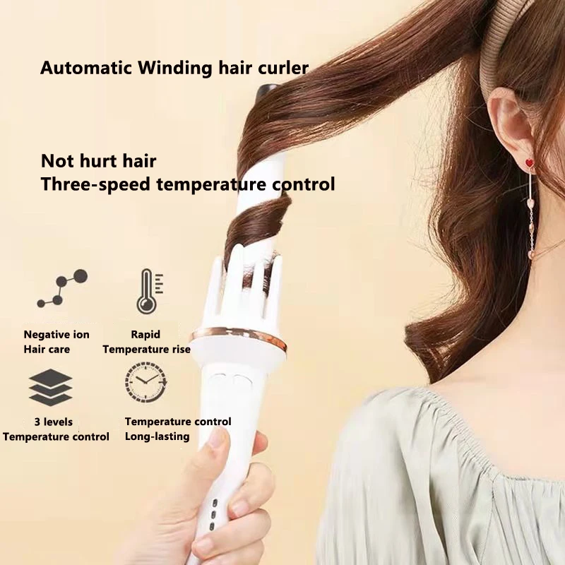 Automatic Hair Curler Stick Professional Rotating Curling Iron Ceramic Roll Curling Negative Ion Hair Care Roller Hairdressing P