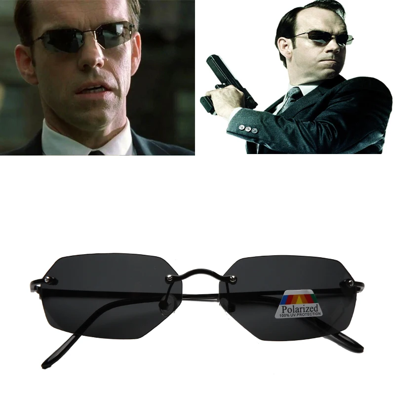 Coole Die Matrix Neo Stil Polarisierte Titan Sonnenbrille Ultraleicht Randlose Männer Fahren Marke Design Sonnenbrille Oculos De So