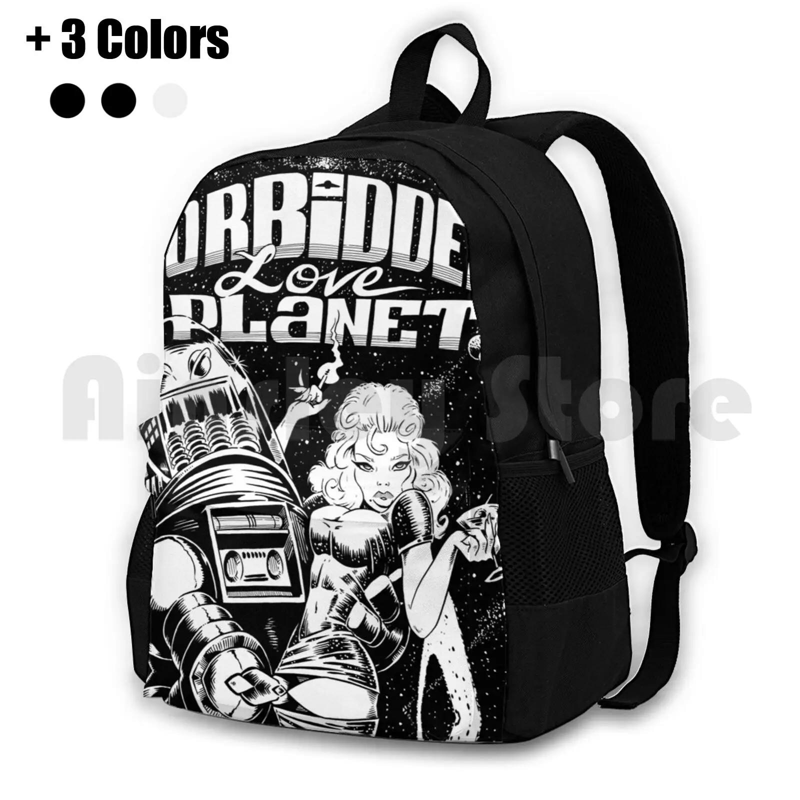 Forbidden Love Planet Outdoor Hiking Backpack Riding Climbing Sports Bag Sci Fi Science Fiction Anne Francis Robby The Robot