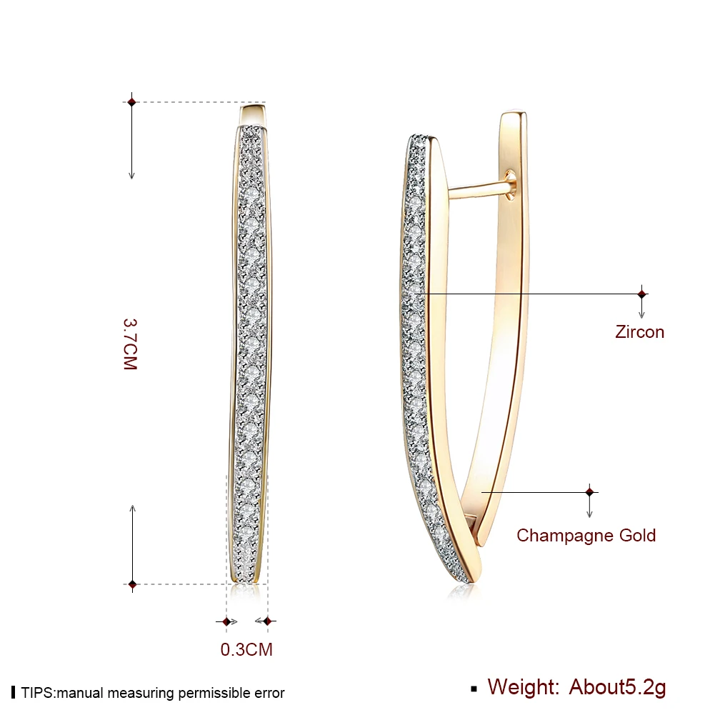 wholesale wedding Gold Color Earrings for Women Wedding Decoration Delicate Design Austria crystal Jewelry Lady Gift Luxury
