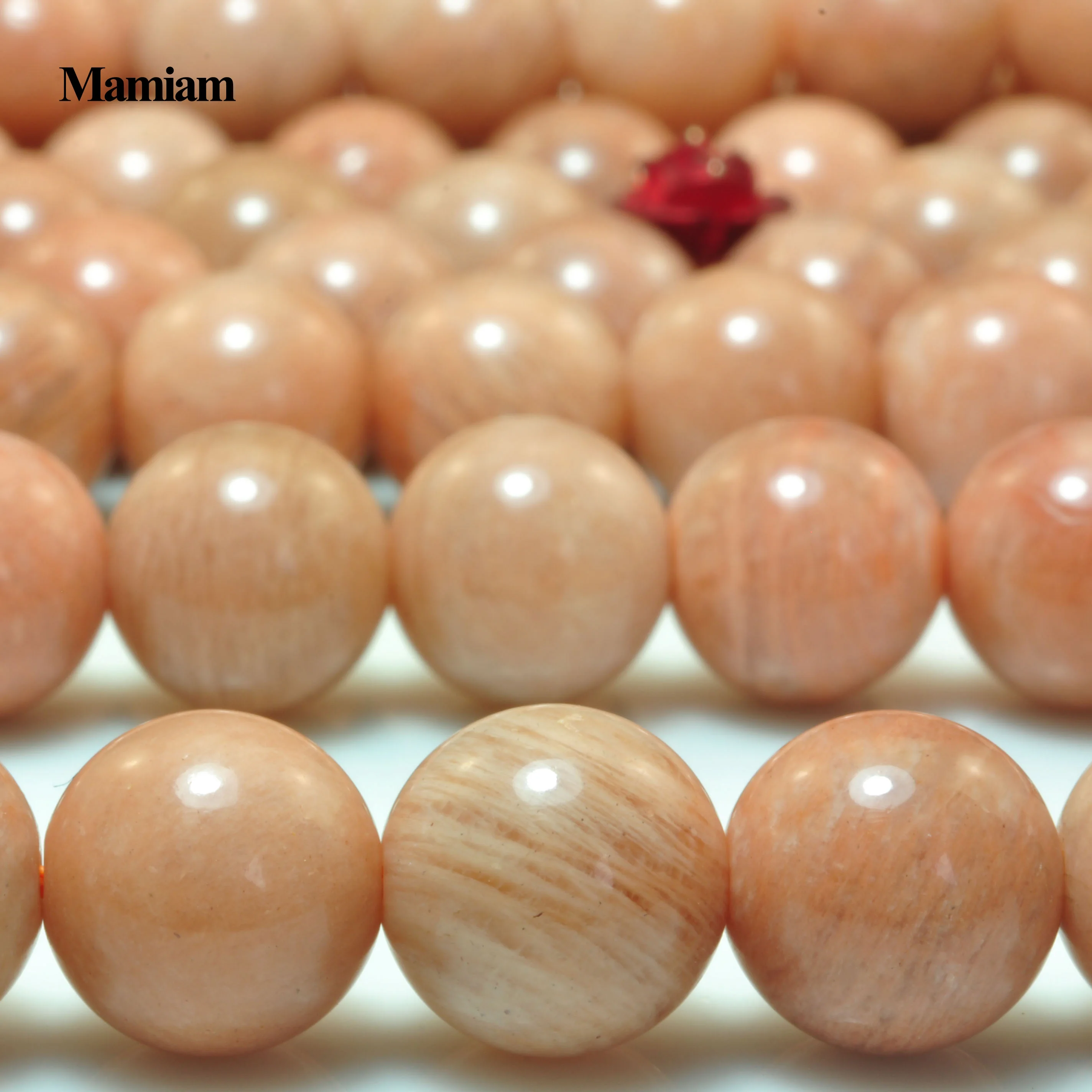 

Mamiam Natural A Sunstone Beads 6mm 8mm 10mm Smooth Loose Round Stone Diy Bracelet Necklace Jewelry Making Gemstone Gift Design