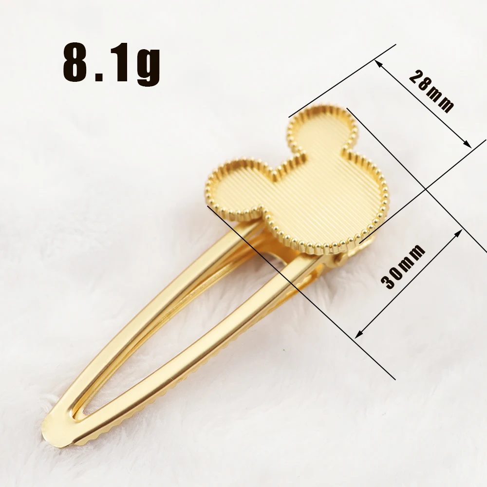 5pcs/2pcs  Style Matte Gold High Quality UV Epoxy Resin Base Metal Duckbill Clip Cabochon Base DIY Hairpin clips Jewelry Making