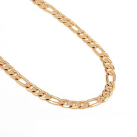 XP Jewelry --( 50cm * 6 mm 3 mm 10 mm )  Gold Color 18 K Classic NK 3 :1 20 inch Chain Necklaces For Men Women Fashion Jewelry