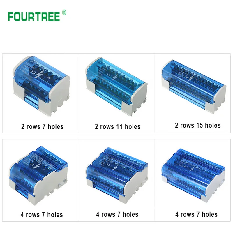 

1PCS Junction Modular Screw Universal Wire Electrical Connector Din Rail Terminal Block Power Distribution Box NHC01 Series