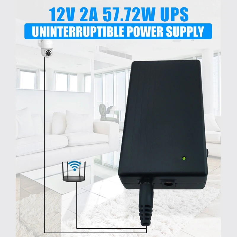 12V 2A 57.72W uniwersalny Mini UPS Backup bateria bezpieczeństwo zasilacz zasilacz awaryjny inteligentny aparat fotograficzny Router bateria