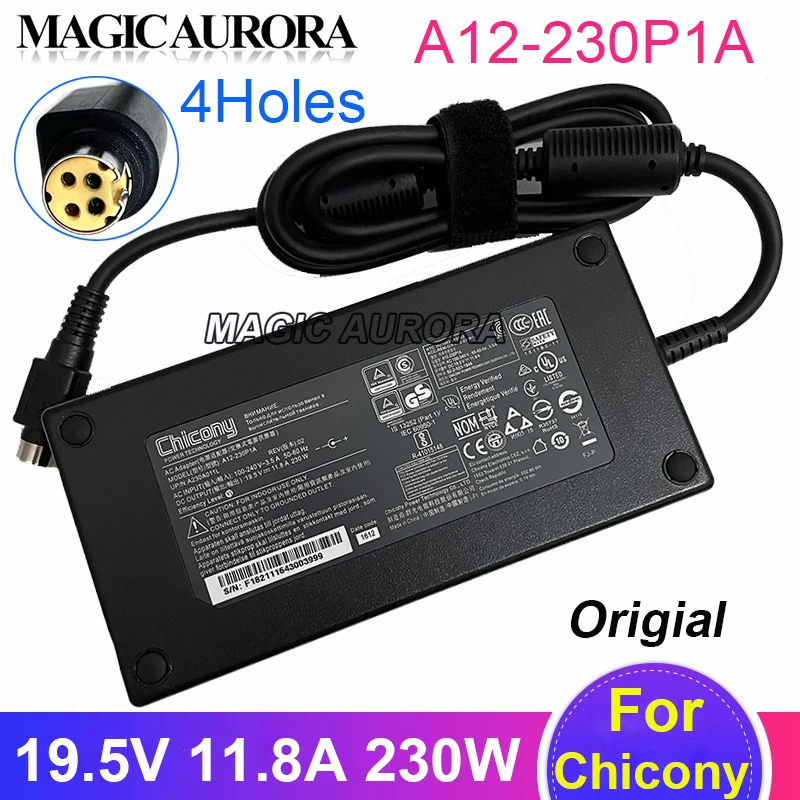 Imagem -01 - Genuíno Adaptador para Chicony 19.5v 11.8a 230w A12230p1a Carregador de Alimentação para Clevo Gaming Portátil P770dm P750zm P775dm P771dm